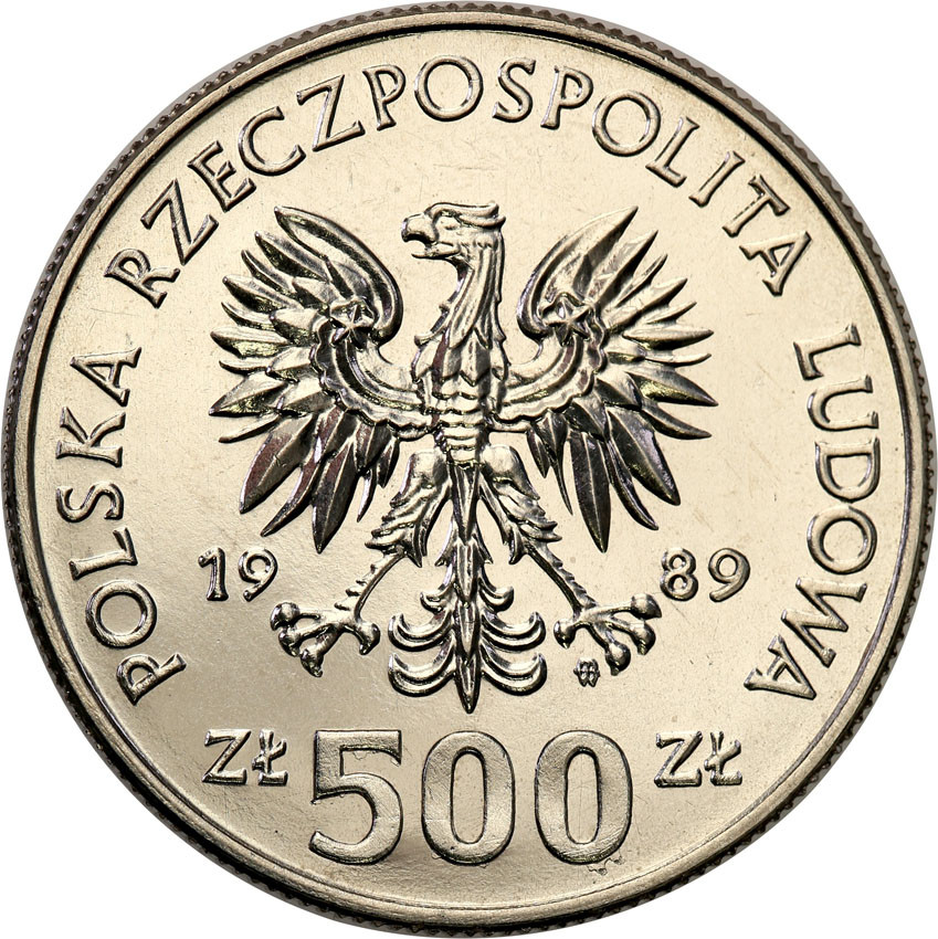 PRL. PRÓBA Nikiel 500 złotych 1989 Władysław Jagiełło